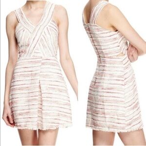 W118 by Walter Baker Mini Dress Tweed Candy Stripe Side Cut Out Sleeveless Sz M